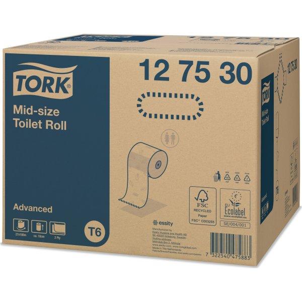 Tork T6 Advanced Toiletpapir, 2-lag, 27 rl