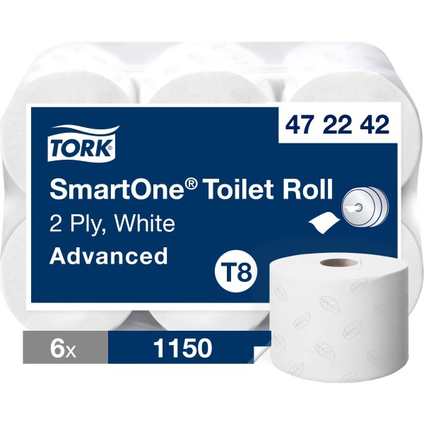 Tork T8 SmartOne Advanced Toiletpapir 2-lag