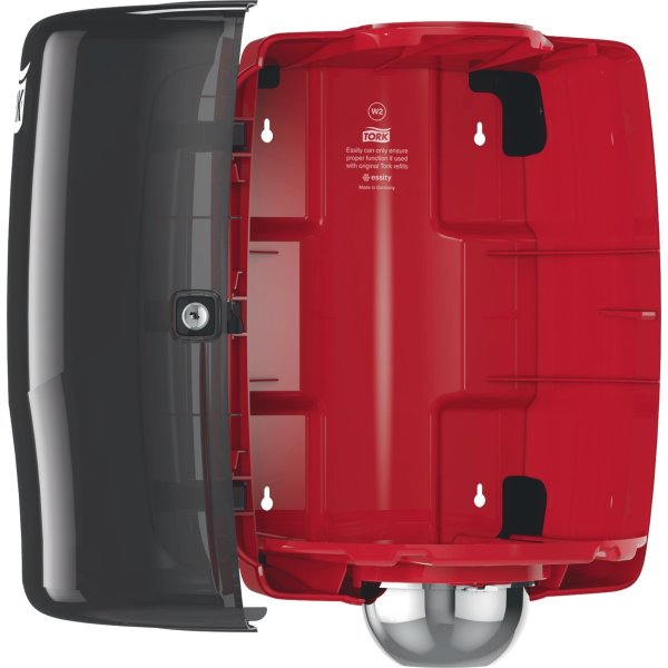 Tork W2 Maxi Dispenser Aftørringspapir, Sort/rød