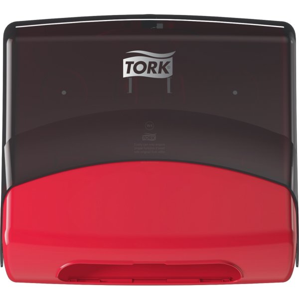 Tork W4 Top-Pak Dispenser Aftøringsklude, Sort/rød
