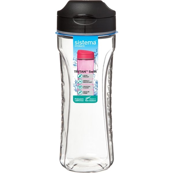 Sistema Tritan Swift drikkeflaske, 600ml, sort