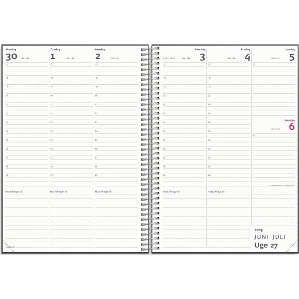 Mayland 24/25 Lærerkalender, A5, sort