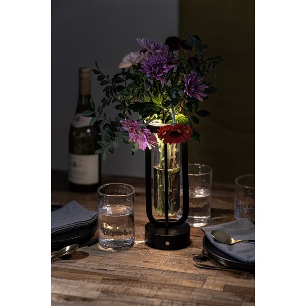 Securit® LED bordlampe/vase Florence, sort
