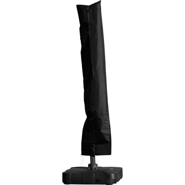 Hängparasoll Ø3,5m m/fot/hjul+överdrag+LED, svart