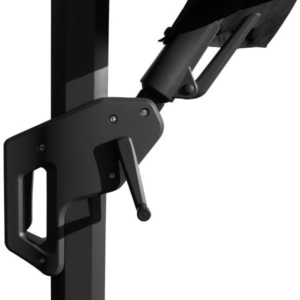 Hängparasoll Ø3,5m m/fot/hjul+överdrag+LED, svart