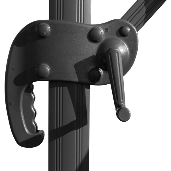 Hængeparasol Ø3,5m inkl. fod m/hjul+overtræk,beige