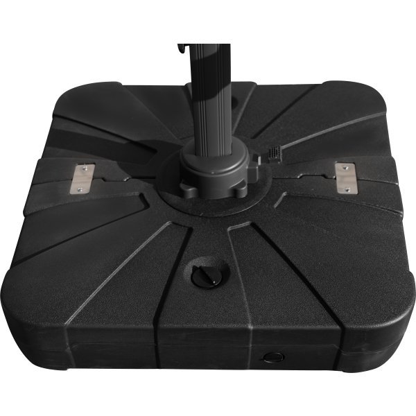 Hængeparasol Ø3,5m inkl. fod m/hjul+overtræk,beige