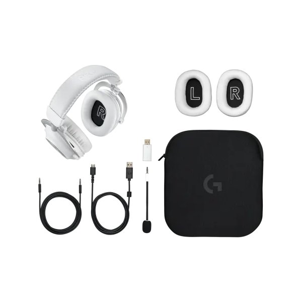 Logitech Pro X 2 LIGHTSPEED spelheadset, vitt