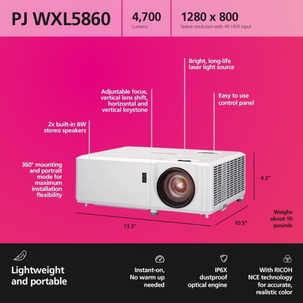 Ricoh PJ WXL5860 WXGA Projektor