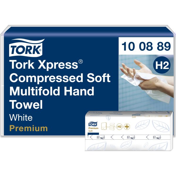 Tork H2 Xpress Compressed Prem. Håndklædeark 12 pk