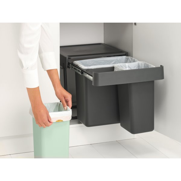 Brabantia Sort&Go, inbyggd, 10+10+20 L, grå/grön
