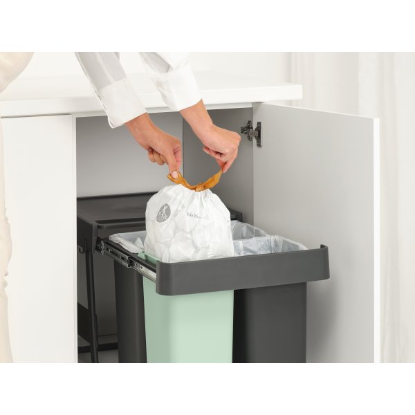 Brabantia Sort&Go, inbyggd, 10+10+20 L, grå/grön