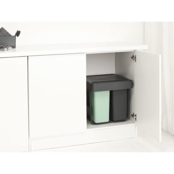 Brabantia Sort&Go, inbyggd, 10+10+20 L, grå/grön