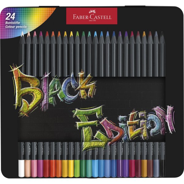 Faber-Castell Black E Farveblyanter | 24 farver