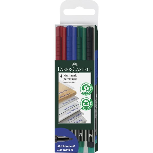 Faber-Castell Multimark Marker | M | 4 farver