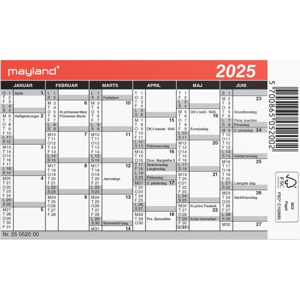 Mayland 2025 Mini Kalender