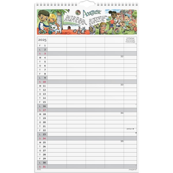 Mayland 2025 D&S Familiekalender m/sticker, 4 kol.