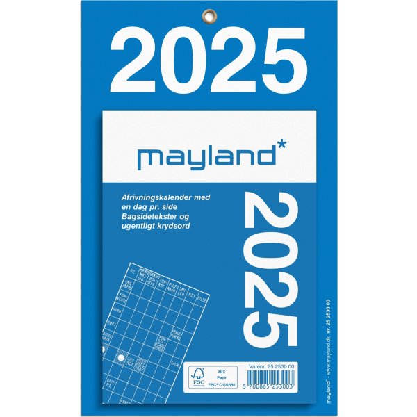 Mayland 2025 Afrivningskalender, 11x15 cm