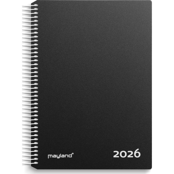 Mayland 2026 Timekalender, plast, sort