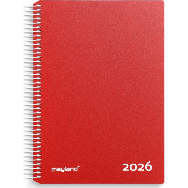 Mayland 2026 Timekalender, plast, rød