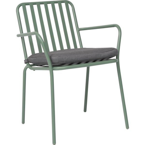 OUTDOOR Havemøbelsæt, 1 bænk, 2 stole+hynder, Grøn