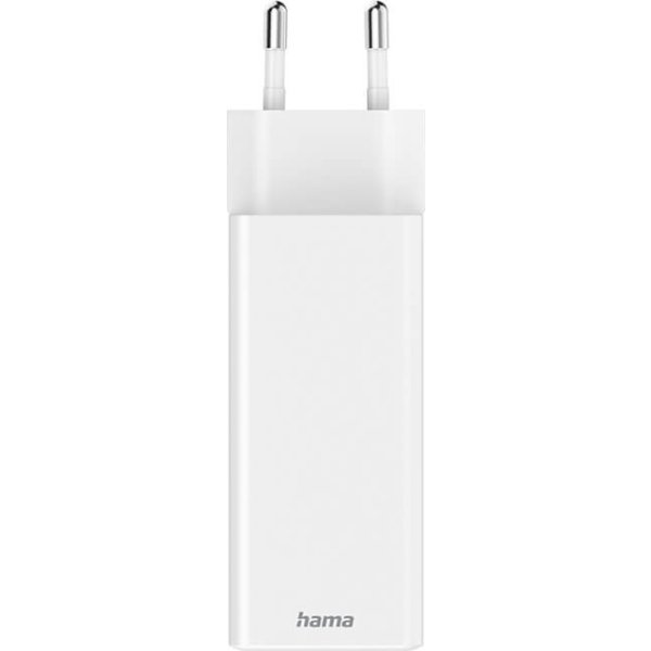 HAMA 2x USB-C, 1x USB-A oplader, hvid