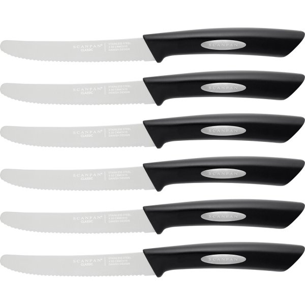 Scanpan Classic Steakknive, Sort, 6 stk.