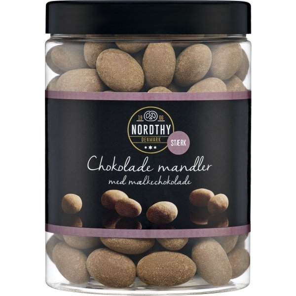 Chokolade mandler med mælkechokolade stærk, 550g