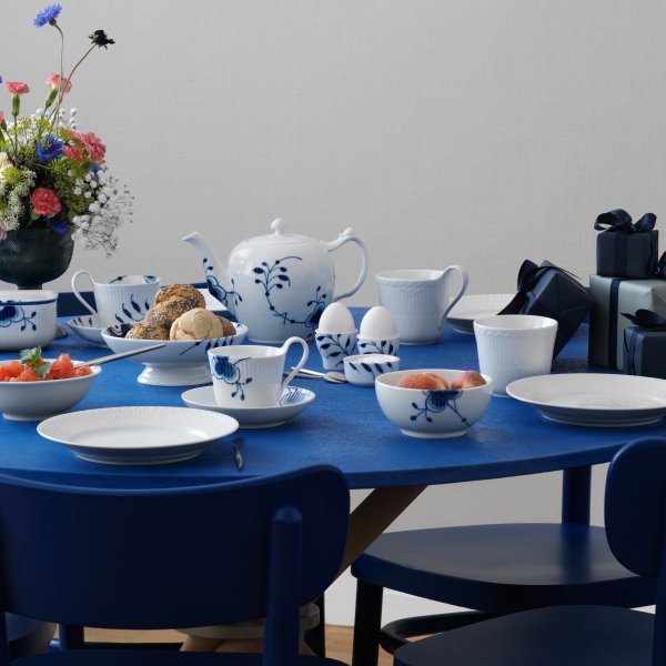 Royal Copenhagen Blå Mega Riflet Skål, 47 cl, 5stk