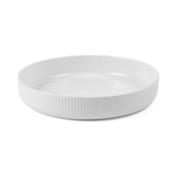 Royal Copenhagen Hvid & Blå Mega Riflet Fade, 2stk