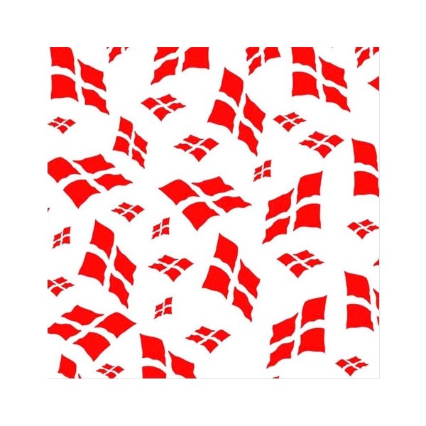 Frokostserviet, 3-lags, Dannebrogsflag små, 20 stk