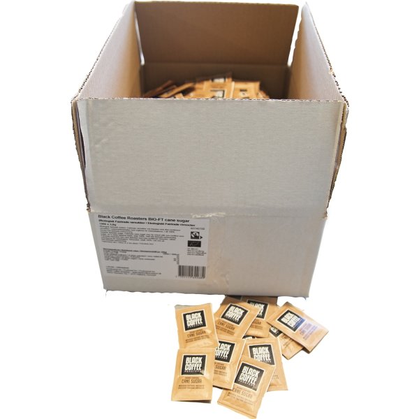 Økologisk Fairtrade rørsukker breve 3,6g, 1000 stk