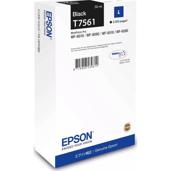 Epson T7561 L Blækpatron, sort, 2500 sider