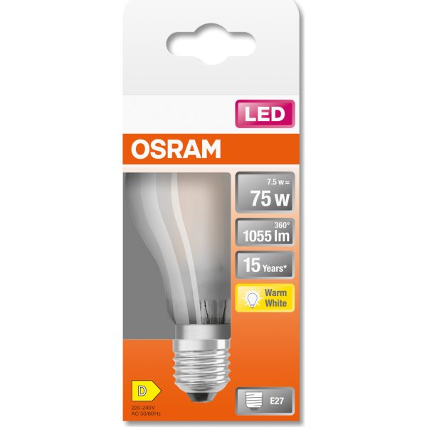Osram Retro LED Standardpære mat E27, 7,5W=75W