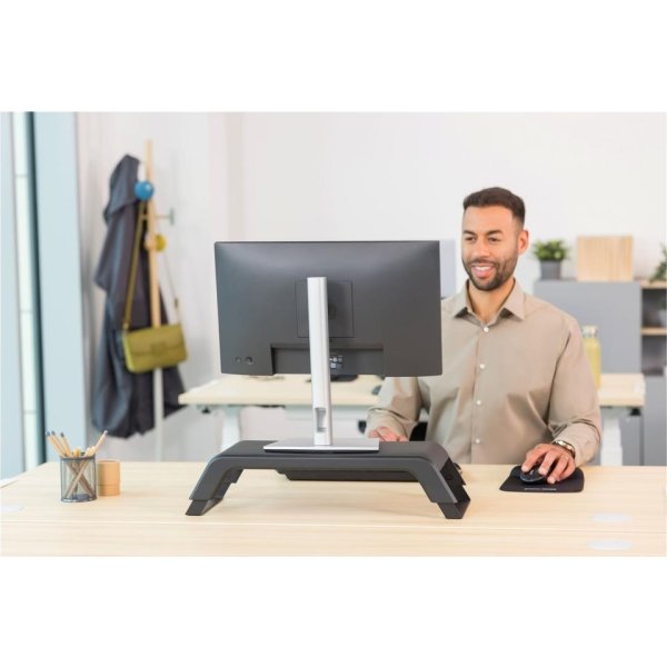 Fellowes Hana monitor stander m. USB-porte, sort