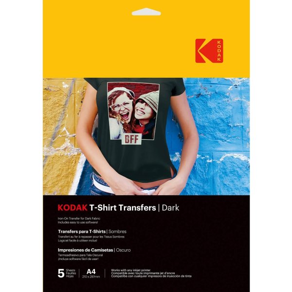 Kodak Transferpapir til mørkt tekstil, A4, 5 stk.