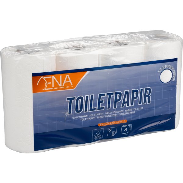 Toiletpapir | 3-Lags | 64 ruller | Hvid | Nyfiber