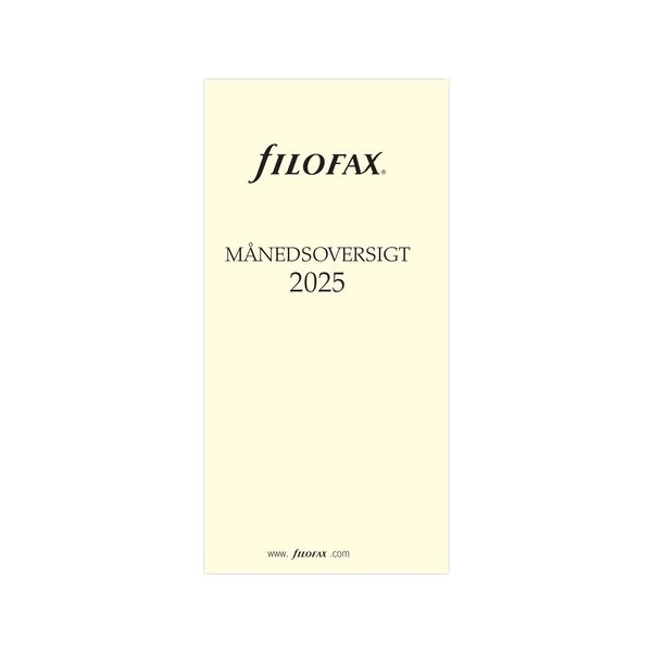 Filofax 2025 Refill | Personal | Månedsoversigt