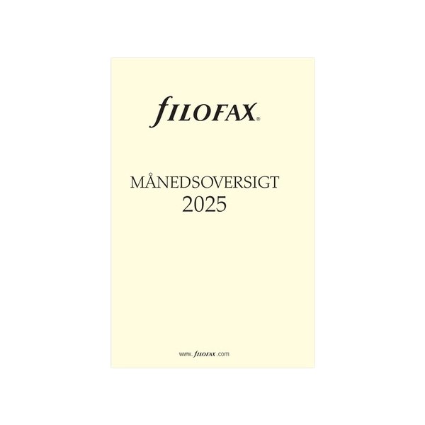 Filofax 2025 Refill | Pocket | Månedsoversigt