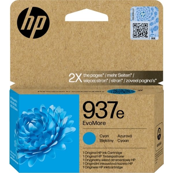 HP 937e EvoMore Original blækpatron, Cyan