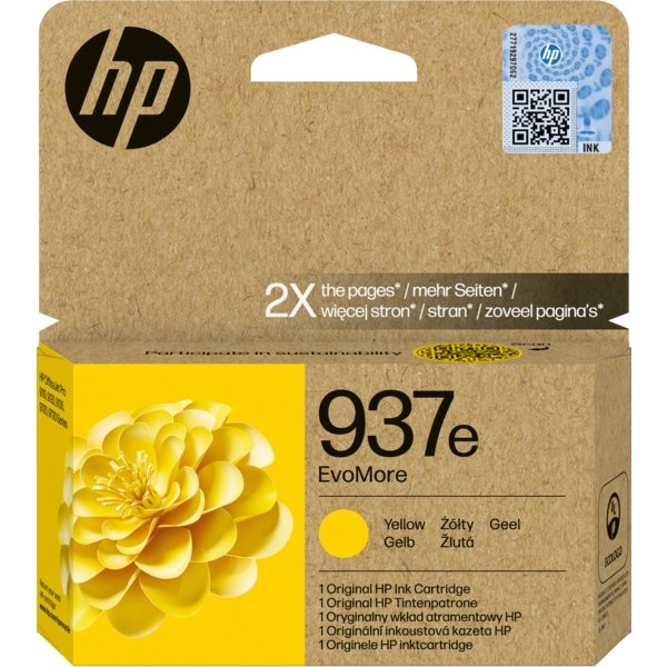 HP 937e EvoMore Original blækpatron, Gul