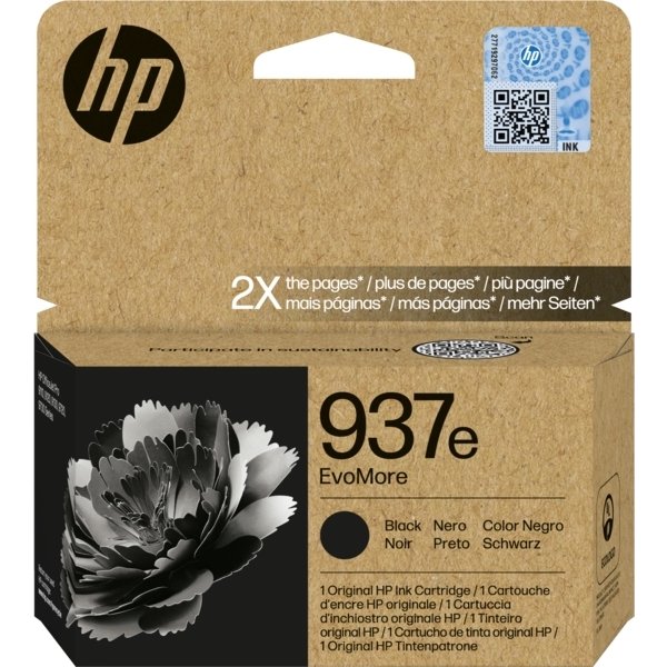 HP 937e EvoMore Original blækpatron, Sort