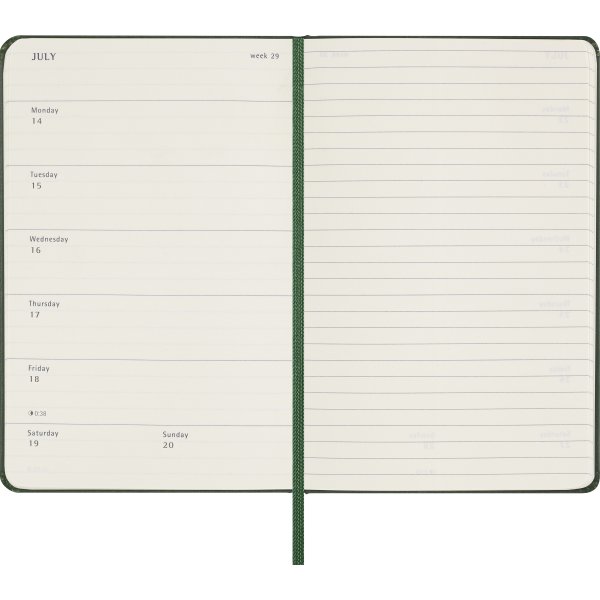 Moleskine 2025 Kalender | H | Uge | Poc. | Grøn