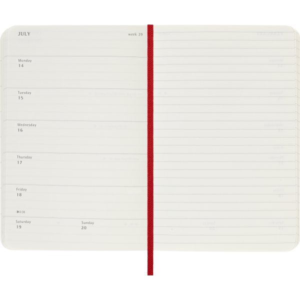 Moleskine 2025 Kalender | S | Uge | Poc. | Rød