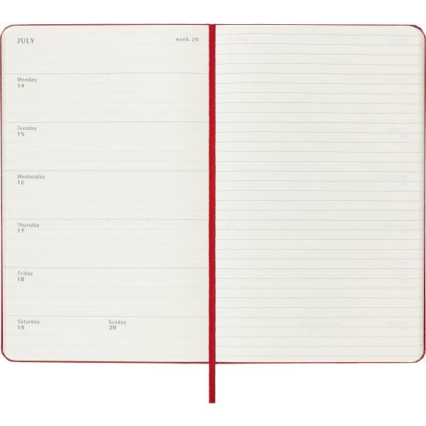 Moleskine 2025 Kalender | H | Uge | L | Rød