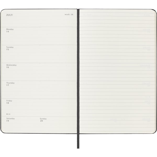 Moleskine 2025 Kalender | H | Uge | L | Sort