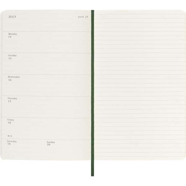 Moleskine 2025 Kalender | S | Uge | L | Grøn