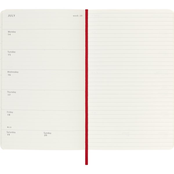 Moleskine 2025 Kalender | S | Uge | L | Rød