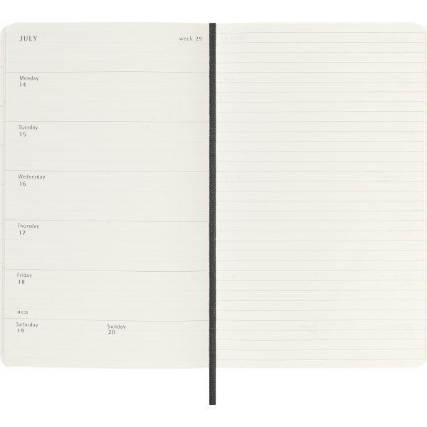 Moleskine 2025 Kalender | S | Uge | L | Sort