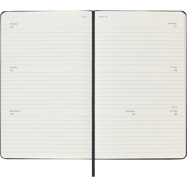 Moleskine 2025 Kalender | H | Uge h. | L | Sort